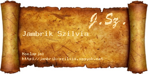 Jambrik Szilvia névjegykártya