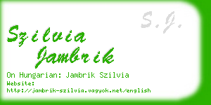 szilvia jambrik business card